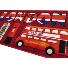Load image into Gallery viewer, Love London Theme Red Kitchen Runners Polyester Area Rug Anti-Slip with latex backing