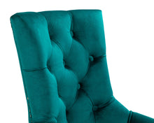 Load image into Gallery viewer, Verona Dining Chair in Teal Velvet with Chrome Knocker and Black Legs