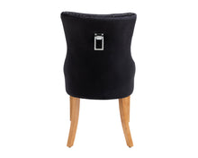 Load image into Gallery viewer, Ashford Dining Chair in Black Velvet with Square Knocker And Oak Legs