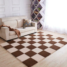 Load image into Gallery viewer, 10pcs EVA Plush Puzzle Area Rug Floor Mats Non Slip Washable Playmat 30 x 30 cm