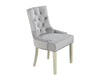 Verona Dining Chair in Light Grey Velvet with Chrome Knocker and Grey Legs