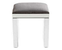 Load image into Gallery viewer, Monroe Silver Mirrored Stool with Grey Velvet Seat