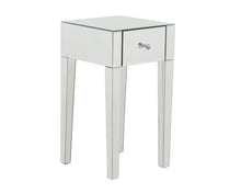 Load image into Gallery viewer, Monroe Silver Mirrored Bedside Table with 1 Drawer
