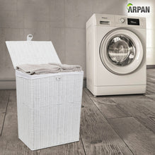 Load image into Gallery viewer, Arpan Medium Resin Laundry Clothes Basket with Lid and Lining Storage Basket with Removable Lining