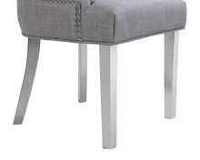 Load image into Gallery viewer, Verona Dining Chair in Grey with Chrome Knocker and Chrome Legs