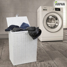 Load image into Gallery viewer, Arpan Medium Resin Laundry Clothes Basket with Lid and Lining Storage Basket with Removable Lining
