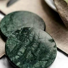 Load image into Gallery viewer, Green, Black and White Marble Coasters.