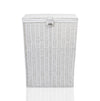 Arpan Resin Large Laundry Clothes Basket with Lid, Lock and Lining Storage Basket with Removable Lining 85 liters - White