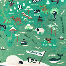 Load image into Gallery viewer, Non Slip Polyester Area Rug World map Animals Playmat for Living Room Hallway Children Kids Carpets
