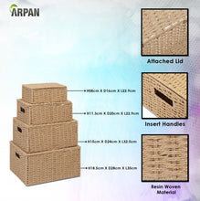 Load image into Gallery viewer, Storage Basket Hamper (Set of 4) Paper Rope by Arpan