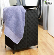 Load image into Gallery viewer, Laundry Basket Hamper– Washing Bin with Lid & Insert Handle for Easy Carrying