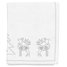 Load image into Gallery viewer, Embroidered Reindeer Christmas Tablecloth