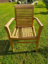 Load image into Gallery viewer, TEAK STACKING GARDEN PATIO CHAIR CHELSEA HANDMADE WOOD x 2