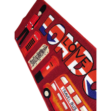 Load image into Gallery viewer, Love London Theme Red Kitchen Runners Polyester Area Rug Anti-Slip with latex backing