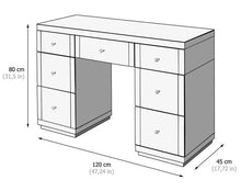 Load image into Gallery viewer, Monroe Silver Mirrored Dressing Table Set