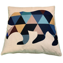 Load image into Gallery viewer, 2 x Cushion Cover 56205 45 x 45 cm Square Cotton Linen Cushion Covers Pillowcase for Sofas, Beds Invisible Zip (18' x 18' in) (Polar Bear)