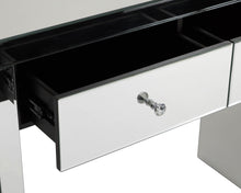 Load image into Gallery viewer, Monroe Silver Mirrored Console Table Set with 2 x 1 Drawer Bedside Tables, Stool and Tri-fold Mirror