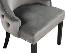 Load image into Gallery viewer, Elizabeth Dining Chair in Grey Velvet with Black Legs