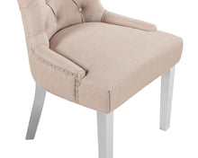 Load image into Gallery viewer, Verona Dining Chair in Cream Linen with Chrome Knocker and Chrome Legs