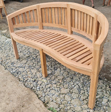 Load image into Gallery viewer, Teak Garden FURNITURE Bench CURVED 3 SEATER HANDMADE