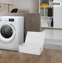 Load image into Gallery viewer, ARPAN Resin Woven Under Bed Storage Box, Chest Shelf Toy Clothes Basket With Lid - White