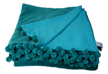 Load image into Gallery viewer, Velvet Pom Pom Throw