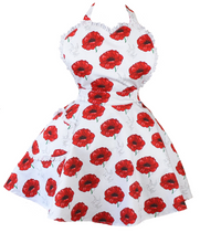 Load image into Gallery viewer, Poppy Womens Retro Apron - Pin Up Sweetheart Apron For Women - Poppies Apron