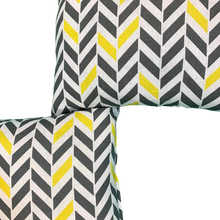Load image into Gallery viewer, 2 x Yellow & Grey Linen Cushion Covers (43626) Linen 45 x 45 cm Square Premium Soft Furnishing, Sofas, Beds, Indoor, Outdoor