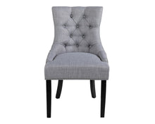 Load image into Gallery viewer, Verona Dining Chair in Grey Linen with Chrome Knocker and Black Legs