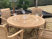 Load image into Gallery viewer, Teak Garden Furniture Folding Table With 4 Stacking chairs