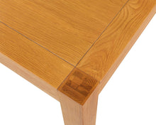 Load image into Gallery viewer, Rectangular Oak Dining Table and 6 Cream Linen Verona Dining Chairs with Chrome Knocker and Oak Legs