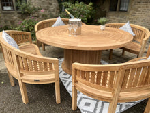 Load image into Gallery viewer, Teak Garden furniture round table 4 benches 12 seater set