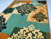 Green Decor Design with Copper Touch Area Rug / Runner - Anti-slip with latex backing