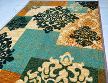 Load image into Gallery viewer, Green Decor Design with Copper Touch Area Rug / Runner - Anti-slip with latex backing