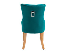 Load image into Gallery viewer, Ashford Dining Chair in Teal Velvet with Square Knocker And Oak Legs