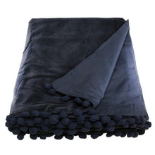 Load image into Gallery viewer, Velvet Pom Pom Throw