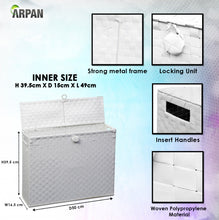 Load image into Gallery viewer, Toilet Roll Holder Free Standing Bathroom Multipurpose Storage Unit Polypropylene Woven on Metal Frame, Ideal Addition to Bathroom or Toilets by Arpan