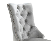 Load image into Gallery viewer, Ashford Dining Chair in Light Grey Velvet with Square Knocker And Oak Legs