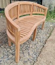 Load image into Gallery viewer, Teak Garden FURNITURE Bench CURVED 3 SEATER HANDMADE
