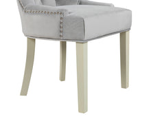 Load image into Gallery viewer, Verona Dining Chair in Light Grey Velvet with Chrome Knocker and Grey Legs