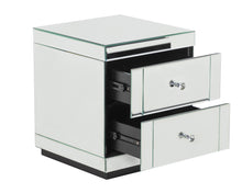 Load image into Gallery viewer, Monroe Silver Mirrored Bedside Chest with 2 Drawers Set