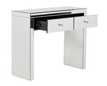 Load image into Gallery viewer, Monroe Silver Mirrored Console Table Set with Stool and Tri-fold Mirror