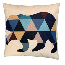 Load image into Gallery viewer, 2 x Cushion Cover 56205 45 x 45 cm Square Cotton Linen Cushion Covers Pillowcase for Sofas, Beds Invisible Zip (18' x 18' in) (Polar Bear)