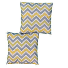 Load image into Gallery viewer, 2 x Yellow Grey White Cushion Covers Short Plush 45 x 45 cm Square Premium Soft Furnishing, Sofas, Beds, Indoor, Outdoor