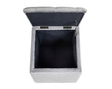 Load image into Gallery viewer, Lucca Square Ottoman in Grey Velvet