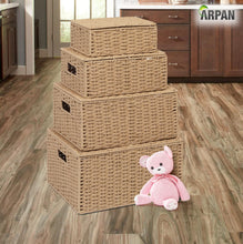 Load image into Gallery viewer, Storage Basket Hamper (Set of 4) Paper Rope by Arpan