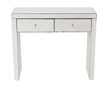 Load image into Gallery viewer, Monroe Silver Mirrored Console Table Set with 2 x 1 Drawer Bedside Tables and 4 Drawer Chest
