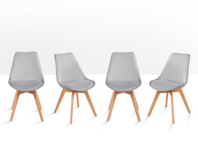 Load image into Gallery viewer, 4 x Lipsey Tulip Style Chairs in Light Grey Velvet