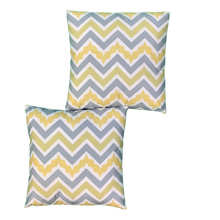 Load image into Gallery viewer, 2 x Yellow Grey White Cushion Covers Short Plush 45 x 45 cm Square Premium Soft Furnishing, Sofas, Beds, Indoor, Outdoor