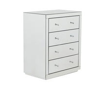 Load image into Gallery viewer, Monroe Silver Mirrored 4 Drawer Chest Set with 2 x 1 Bedside Tables